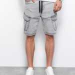 Ombre Clothing Šedé trendy riflové kraťasy W362