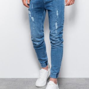 Ombre Clothing Pánské moderní jogger rifle ve světle modré barvě P939