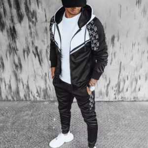 Dstreet Moderní souprava v černé barvě s kapucí