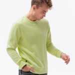 Ombre Clothing Jednoduchá limetková mikina bez kapuce B978