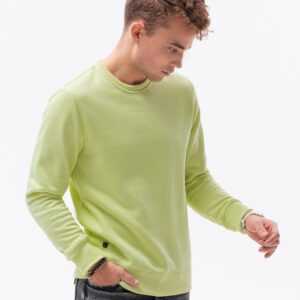 Ombre Clothing Jednoduchá limetková mikina bez kapuce B978