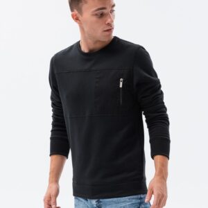 Ombre Clothing Originální černá mikina s kapsou B1355