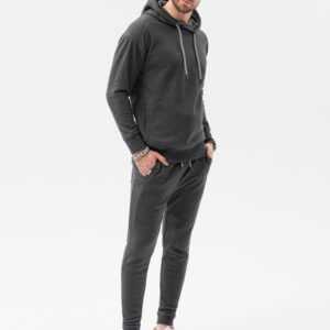 Ombre Clothing Tepláková souprava v tmavě šedé barvě Z49