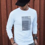 Dstreet Bílá mikina s originálním potiskem