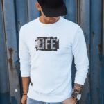 Dstreet Bílá mikina s potiskem Life