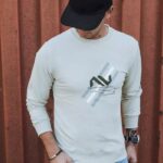 Dstreet Béžová mikina se stylovým potiskem