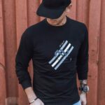 Dstreet Černá mikina se stylovým potiskem