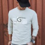 Dstreet Mikina bez kapuce s potiskem v béžové barvě