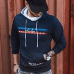 Dstreet Granátová mikina s originálním potiskem a kapucí