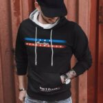 Dstreet Černá mikina s originálním potiskem a kapucí