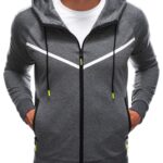 Inny Tmavě šedá mikina s kapucí a vysokým límcem B1501