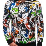 Inny Bílá mikina s originálním potiskem B1508