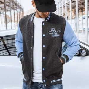 Dstreet Baseballová mikina v tmavě šedé barvě