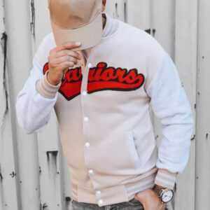 Dstreet Originální baseball mikina v ecru barvě