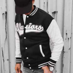 Dstreet Originální baseball mikina v černé barvě