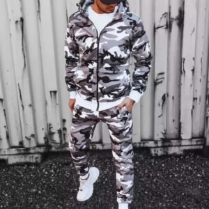 Dstreet Maskáčová světle šedá tepláková souprava