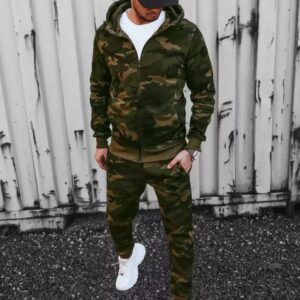 Dstreet Maskáčová zelená tepláková souprava