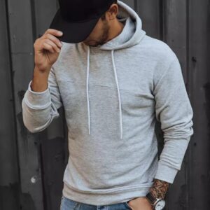 Dstreet Šedá mikina v trendy provedení