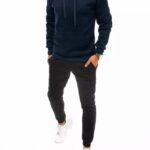 Dstreet Pohodlná granátovo-černá tepláková souprava