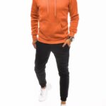 Dstreet Pohodlná oranžovo-černá tepláková souprava