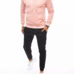 Dstreet Pohodlná růžovo-černá tepláková souprava