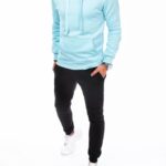 Dstreet Pohodlná blankytně modro-černá tepláková souprava