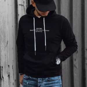 Dstreet Černá mikina s potiskem Fun Time