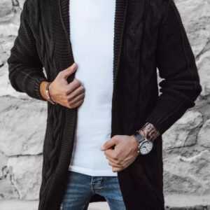 Dstreet Atraktivní pletený černý kardigan