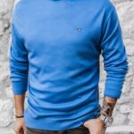 Dstreet Stylový rolák v nebesky modré barvě