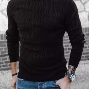 Dstreet Zajímavý černý svetr