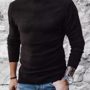 Dstreet Stylový pletený černý svetr