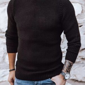 Dstreet Originální pletený černý svetr