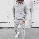 Dstreet Atraktivní tepláková souprava ve světle šedé barvě