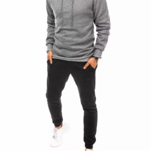 Dstreet Tmavě šedo-černá pohodlná tepláková souprava