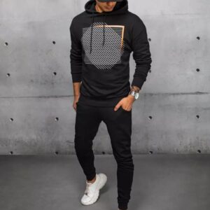 Dstreet Černá tepláková souprava s trendy potiskem