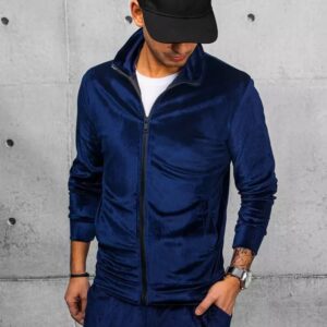 Dstreet Stylová velurová granátová mikina