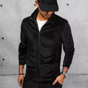 Dstreet Stylová velurová černá mikina