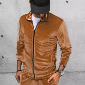 Dstreet Stylová velurová kamelová mikina