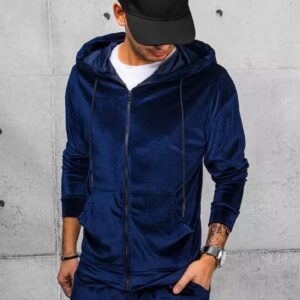 Dstreet Granátová velurová mikina na zip