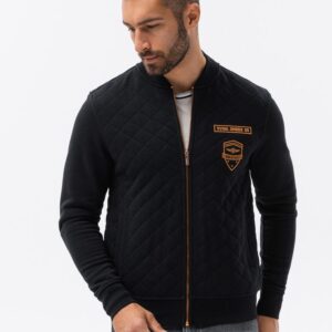 Ombre Clothing Černá bomber mikina V3 B1422