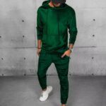 Dstreet Zelená velurová tepláková souprava