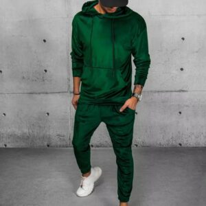 Dstreet Zelená velurová tepláková souprava