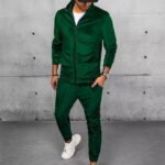 Dstreet Velurová tepláková souprava v zelené barvě