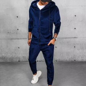 Dstreet Granátová souprava z veluru se zipem