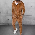 Dstreet Kamelová souprava z veluru se zipem