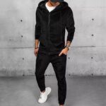 Dstreet Černá souprava z veluru se zipem