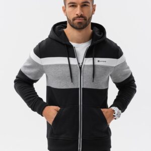 Ombre Clothing Černá mikina s pruhy V4 B1420