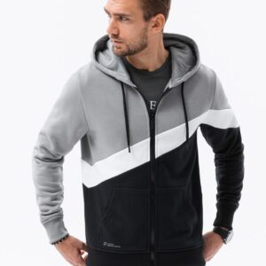 Ombre Clothing Mikina s kapucí v šedém provedení V1 B1419