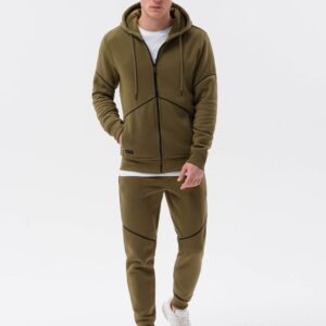 Ombre Clothing Originální tmavě olivová tepláková souprava V4 Z60