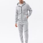 Ombre Clothing Originální šedá melírovaná tepláková souprava V5 Z60